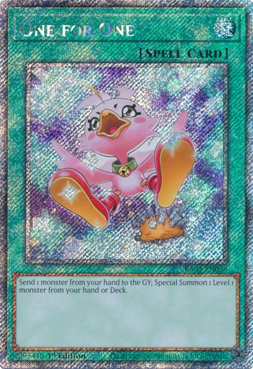 One for One (Alternate Art) (Platinum Secret Rare) (RA03-EN056) [Quarter Century Bonanza]