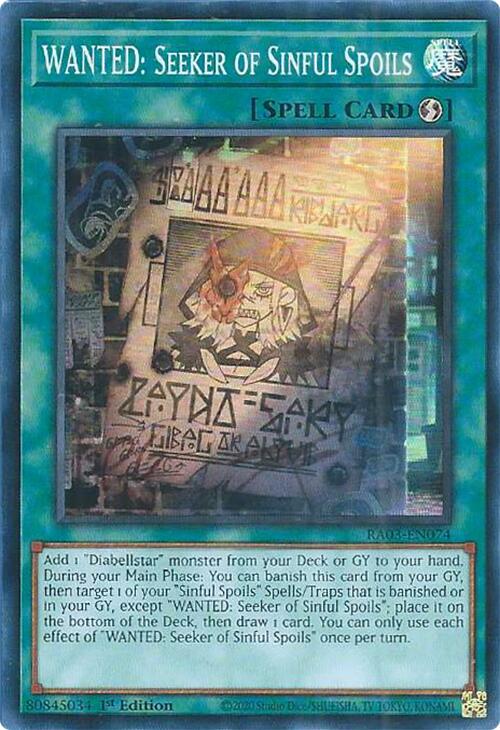 WANTED: Seeker of Sinful Spoils (RA03-EN074) [Quarter Century Bonanza]