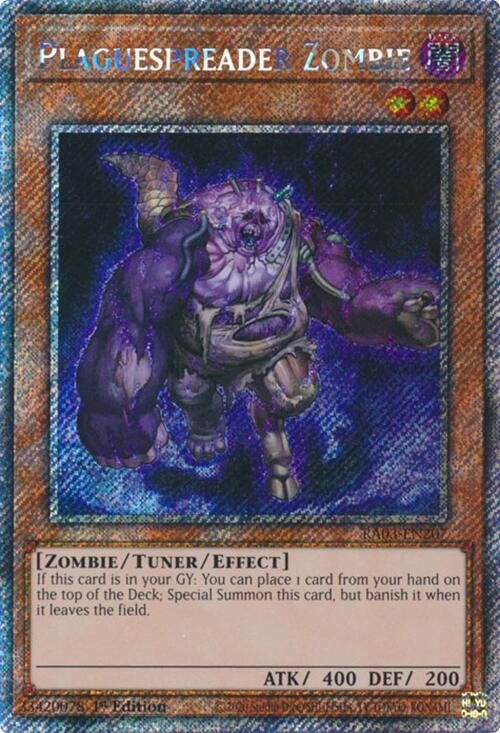 Plaguespreader Zombie (Platinum Secret Rare) (RA03-EN207) [Quarter Century Bonanza]