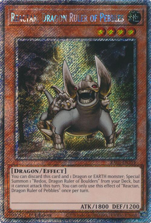 Reactan, Dragon Ruler of Pebbles (Platinum Secret Rare) (RA03-EN254) [Quarter Century Bonanza]
