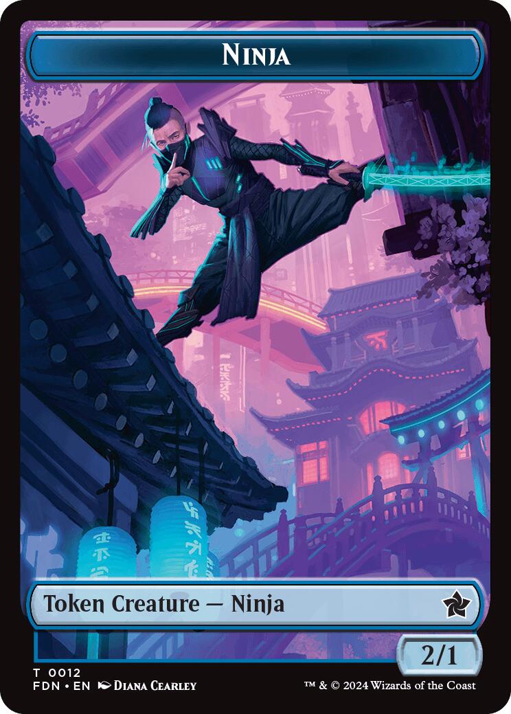 Emblem - Kaito, Cunning Infiltrator // Ninja Doubled-Sided Token (24 // 12) [Foundations]