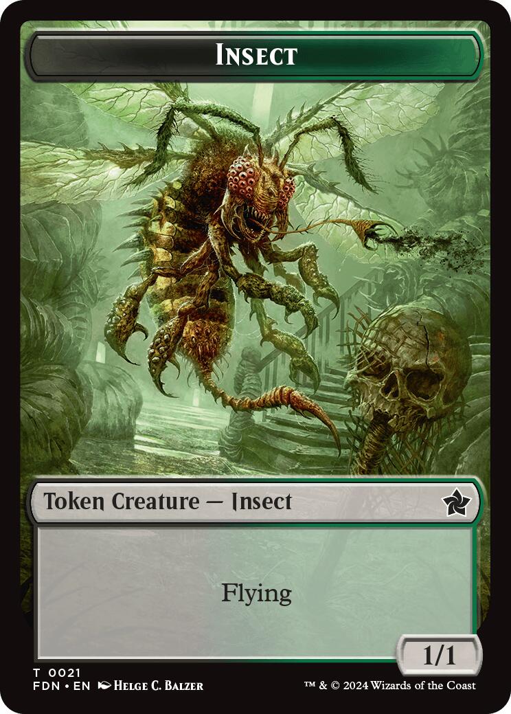 Zombie // Insect Doubled-Sided Token (15 // 21) [Foundations]