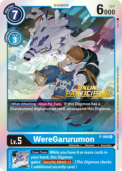 WereGarurumon - P-008 (2021 Championship Online Regional) [Online Participant] (P-008 P) [Digimon Promotion Cards]