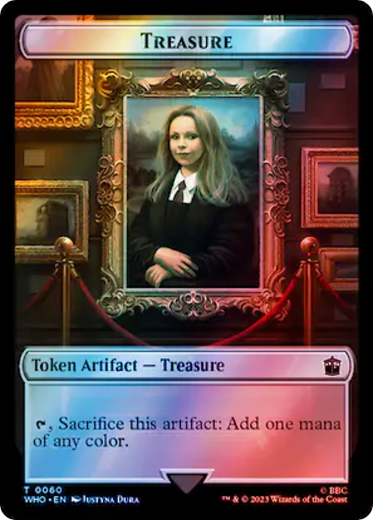 Warrior // Treasure (0060) Double-Sided Token (Surge Foil) (41 // 60) [Universes Beyond: Doctor Who]