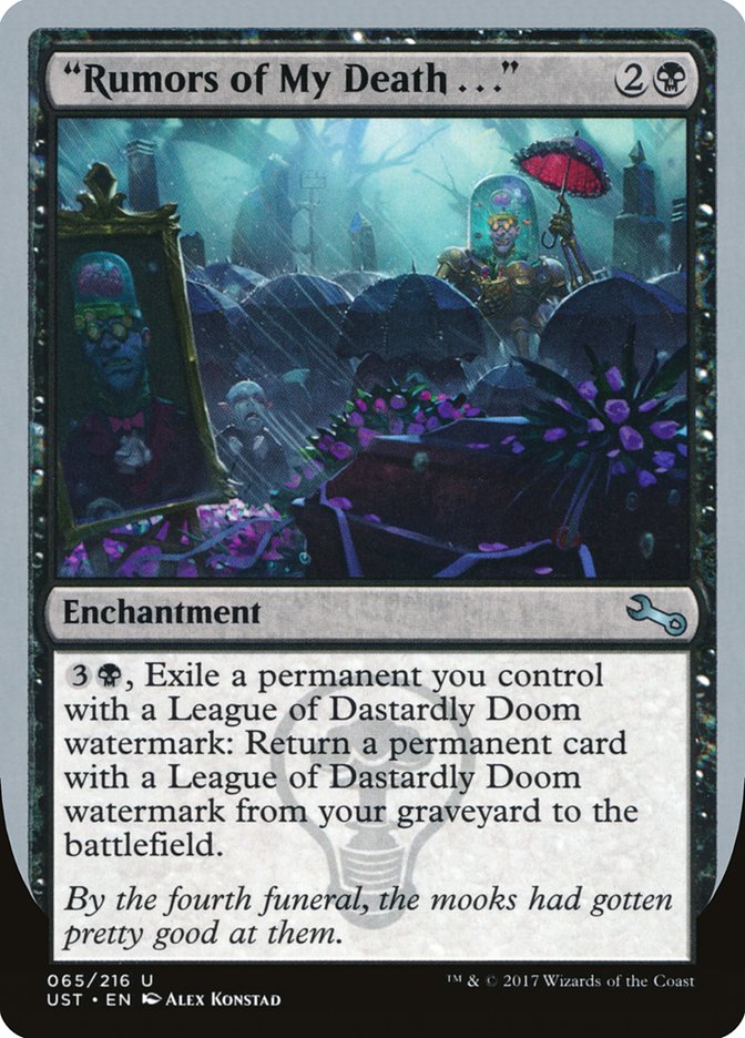 "Rumors of My Death . . ." (65) [Unstable]