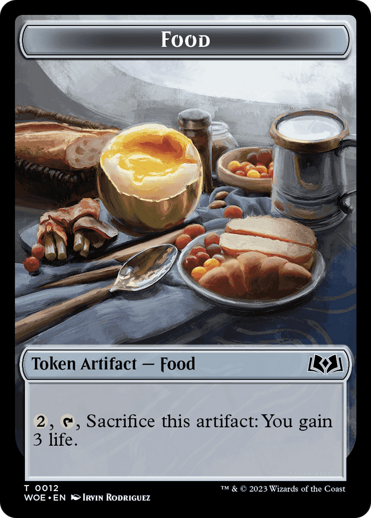 Knight // Food (0012) Double-Sided Token (3 // 12) [Wilds of Eldraine]