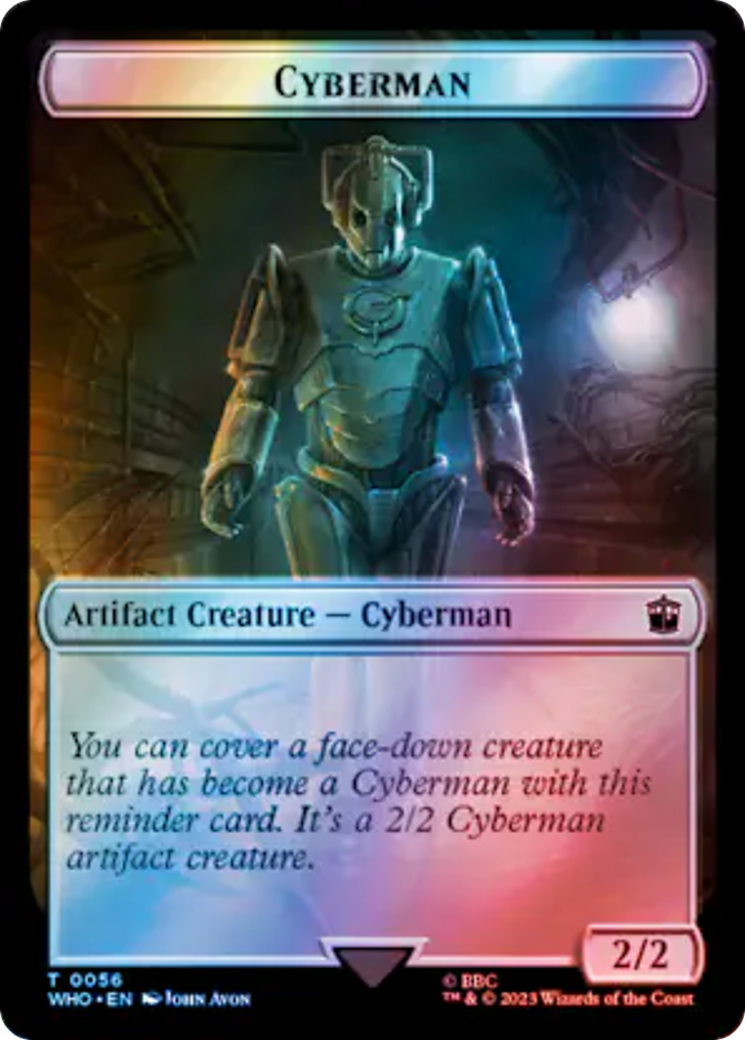 Warrior // Cyberman Double-Sided Token (Surge Foil) (41 // 56) [Universes Beyond: Doctor Who]