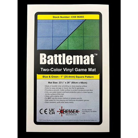 Battlemat Reversible (1-in): Blue-Green Squares (23.5 in X 26 in)