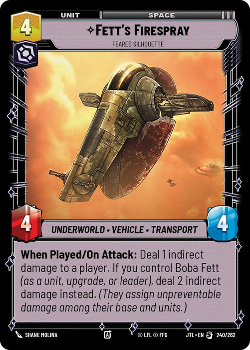 Fett's Firespray - Feared Silhouette (240/257) [Jump to Lightspeed]