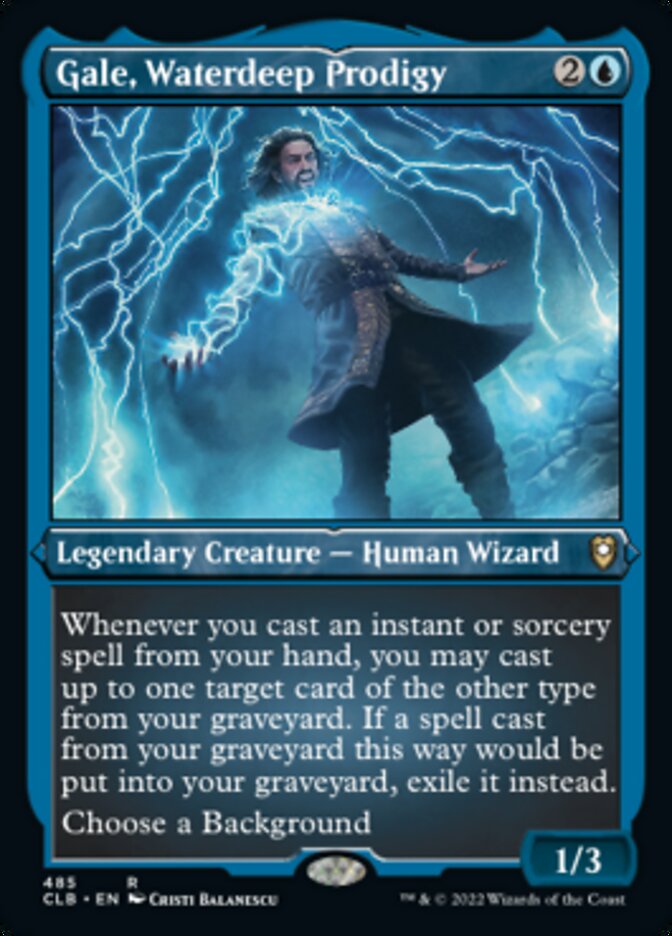 Gale, Waterdeep Prodigy (Foil Etched) (485) [Commander Legends: Battle for Baldur's Gate]