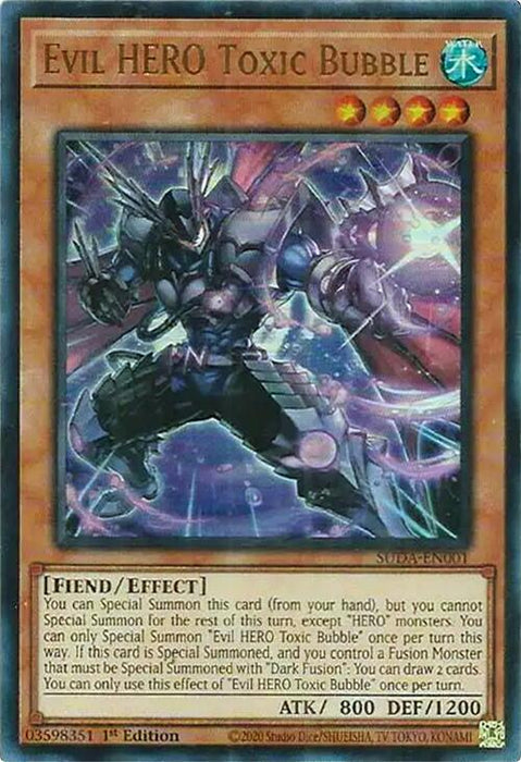 Evil HERO Toxic Bubble [SUDA-EN001] Ultra Rare