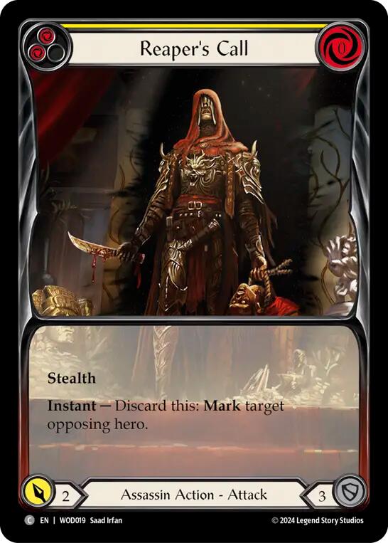 Reaper's Call (Yellow) (Extended Art) (WOD019) [Blitz Deck: The Hunted - Arakni, Web of Deceit]