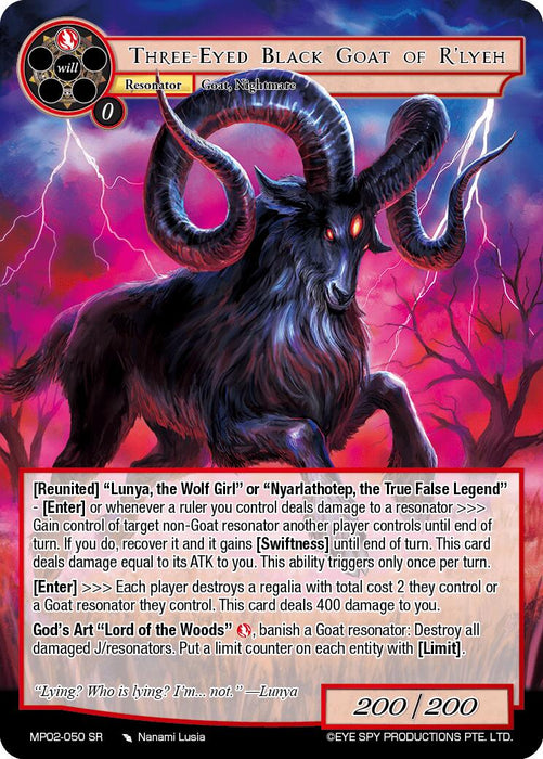 Three-Eyed Black Goat of R'lyeh (MP02-050 SR) [Masterpiece Collection 02 "Fates Reunited!"]