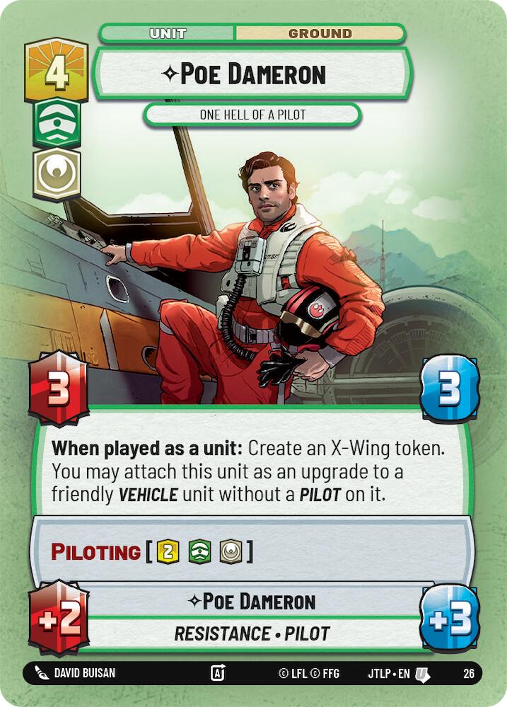 Poe Dameron - One Hell of a Pilot (Foil) (26) [Jump to Lightspeed: Weekly Play Promos]