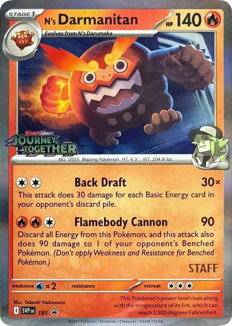 N's Darmanitan - 181 (Prerelease) [Staff] (181) [SV: Scarlet & Violet Promo Cards]