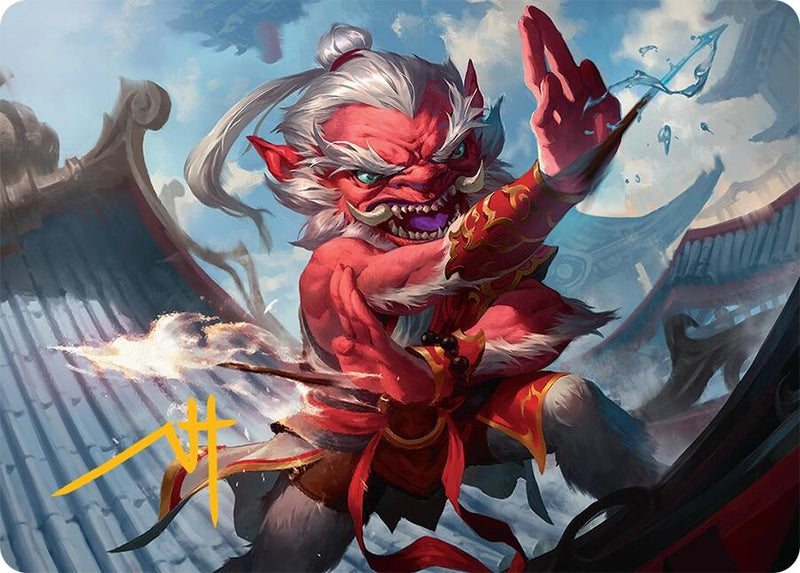 Devoted Duelist Art Card (15/54) (Gold-Stamped Signature) (15) [Art Series: Tarkir: Dragonstorm]