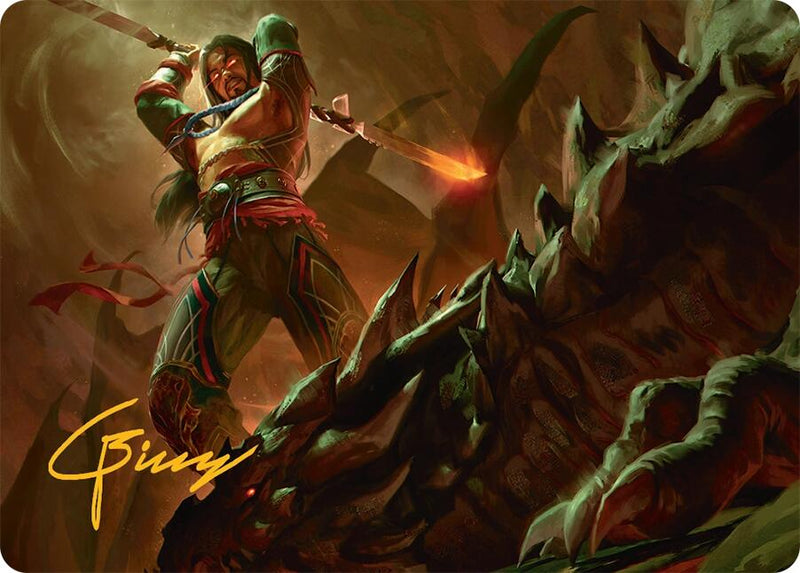 Sarkhan's Resolve Art Card (18/54) (Gold-Stamped Signature) (18) [Art Series: Tarkir: Dragonstorm]