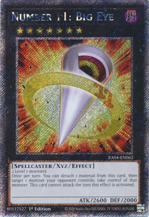 Number 11: Big Eye (Platinum Secret Rare) (RA04-EN062) [Quarter Century Stampede]