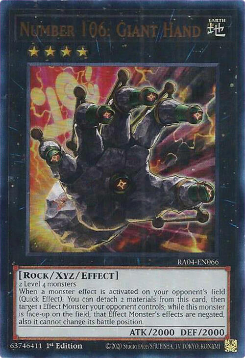 Number 106: Giant Hand (UR) (RA04-EN066) [Quarter Century Stampede]