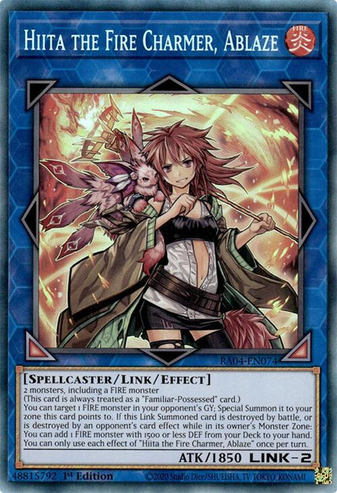 Hiita the Fire Charmer, Ablaze [RA04-EN074] Collector's Rare