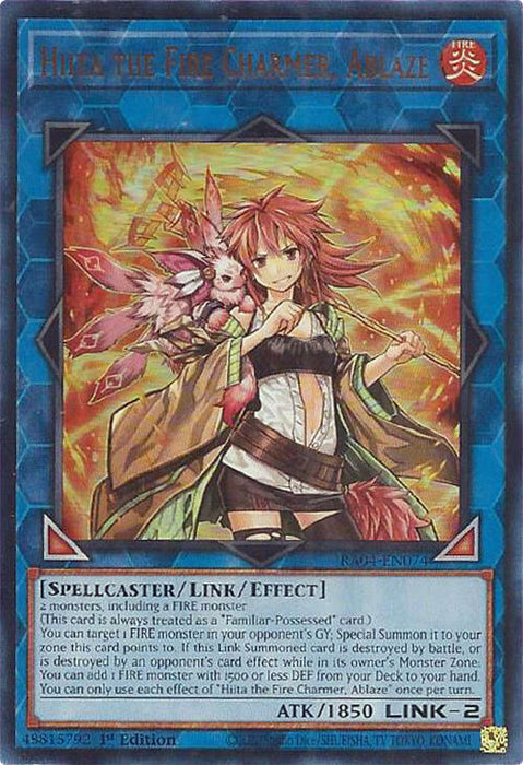 Hiita the Fire Charmer, Ablaze [RA04-EN074] Ultra Rare