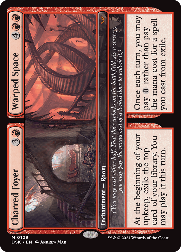 Charred Foyer // Warped Space (129) [Duskmourn: House of Horror]