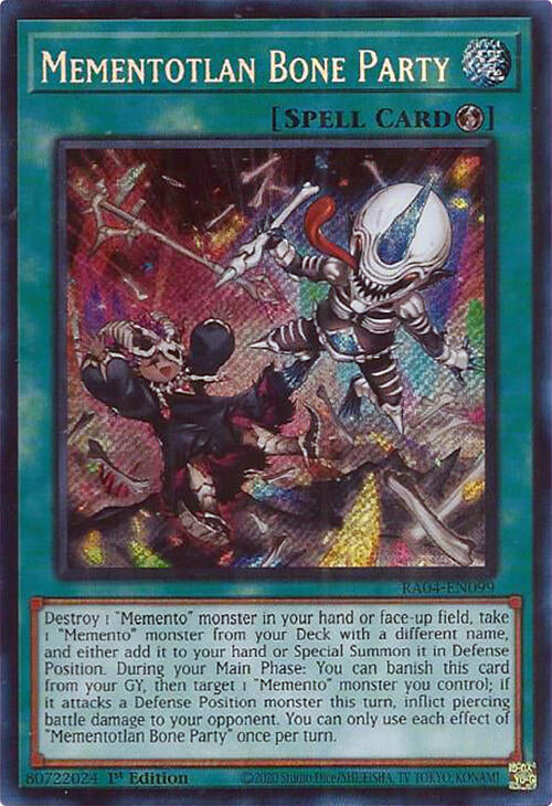 Mementotlan Bone Party (Secret Rare) (RA04-EN099) [Quarter Century Stampede]