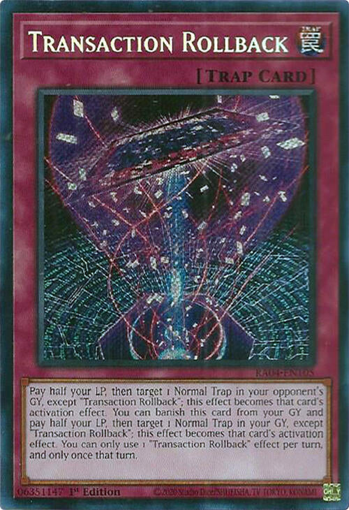 Transaction Rollback (Secret Rare) (RA04-EN105) [Quarter Century Stampede]