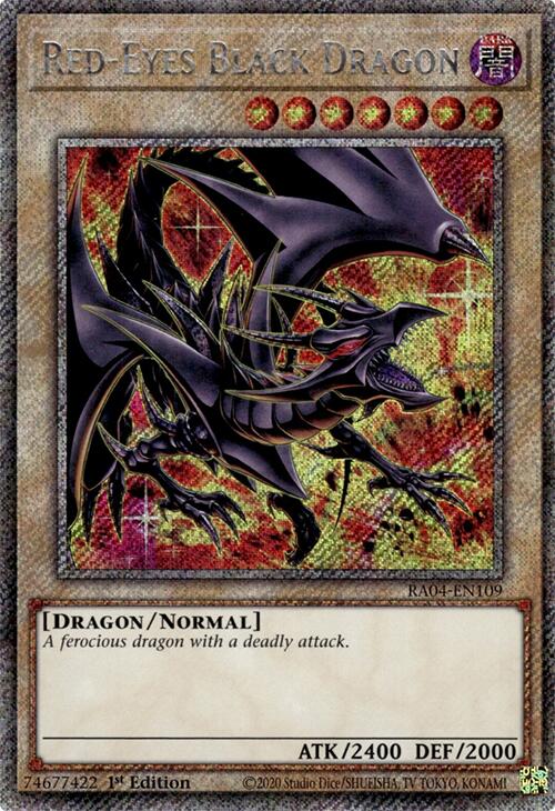 Red-Eyes Black Dragon (8th Art) (Platinum Secret Rare) (RA04-EN109) [Quarter Century Stampede]