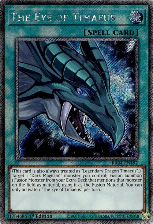 The Eye of Timaeus (Platinum Secret Rare) (RA04-EN192) [Quarter Century Stampede]
