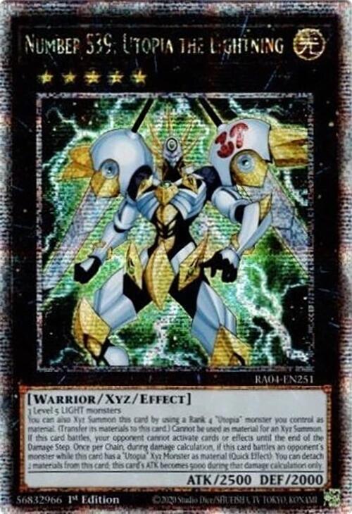 Number S39: Utopia the Lightning (Quarter Century Secret Rare) (RA04-EN251) [Quarter Century Stampede]