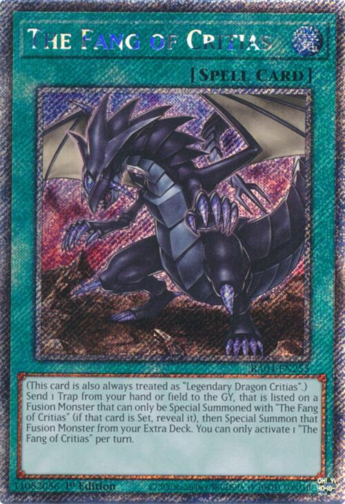 The Fang of Critias (Platinum Secret Rare) (RA04-EN255) [Quarter Century Stampede]