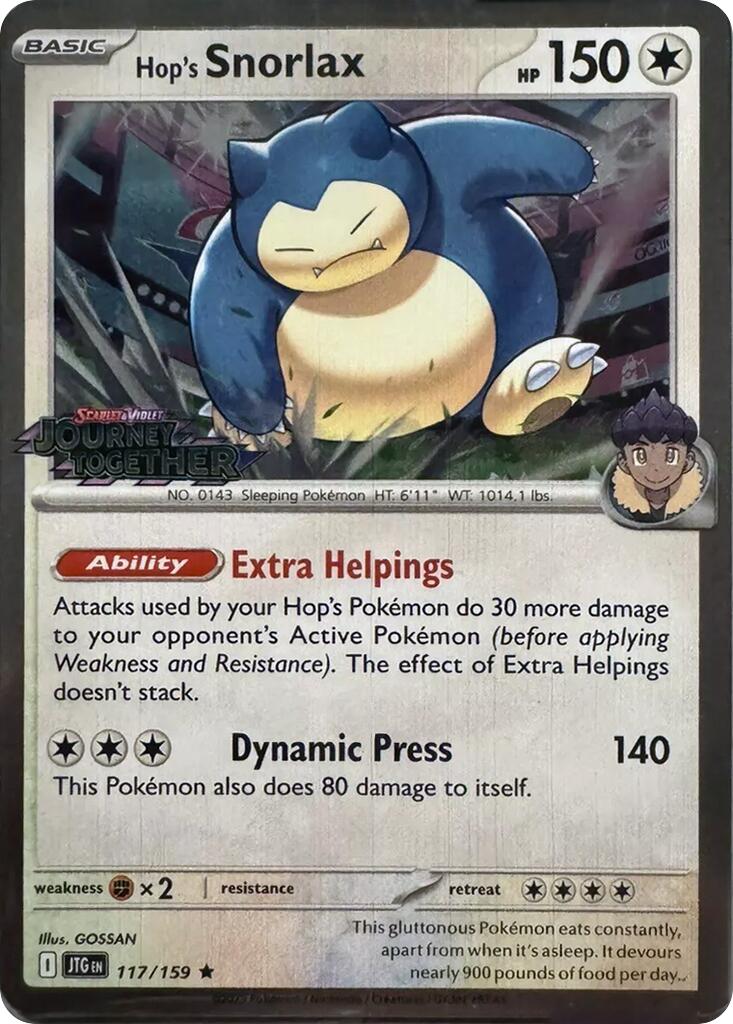 Hop's Snorlax - 117/159 (Cosmos Holo) (117/159) [Miscellaneous Cards & Products]