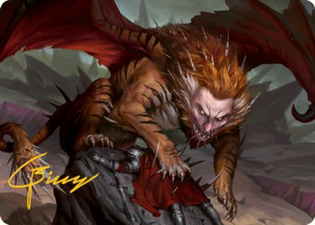 Manticore Art Card (Gold-Stamped Signature) (6) [Art Series: Adventures in the Forgotten Realms]