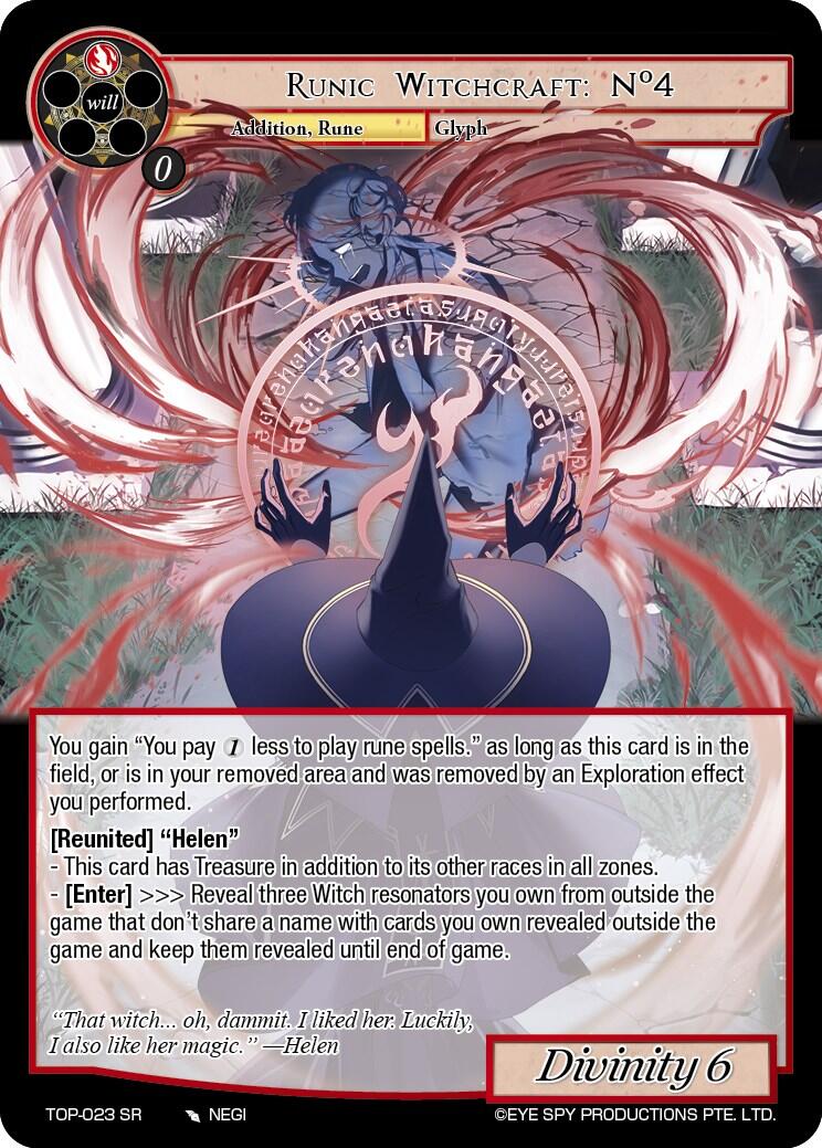 Runic Witchcraft: Nº4 (TOP-023 SR) [Ten Oaths of Protopaterpolis' War]