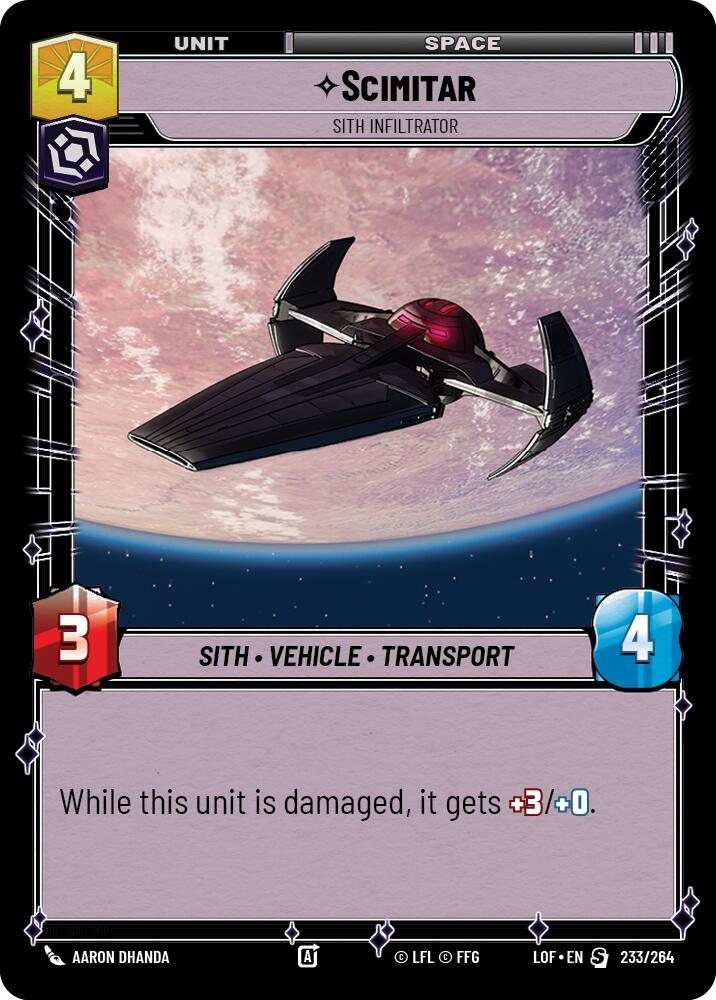 Scimitar - Sith Infiltrator (233/264) [Legends of the Force]