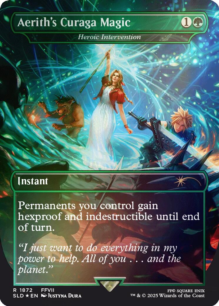 Aerith's Curaga Magic - Heroic Intervention (Rainbow Foil) (1872) [Secret Lair Drop Series]