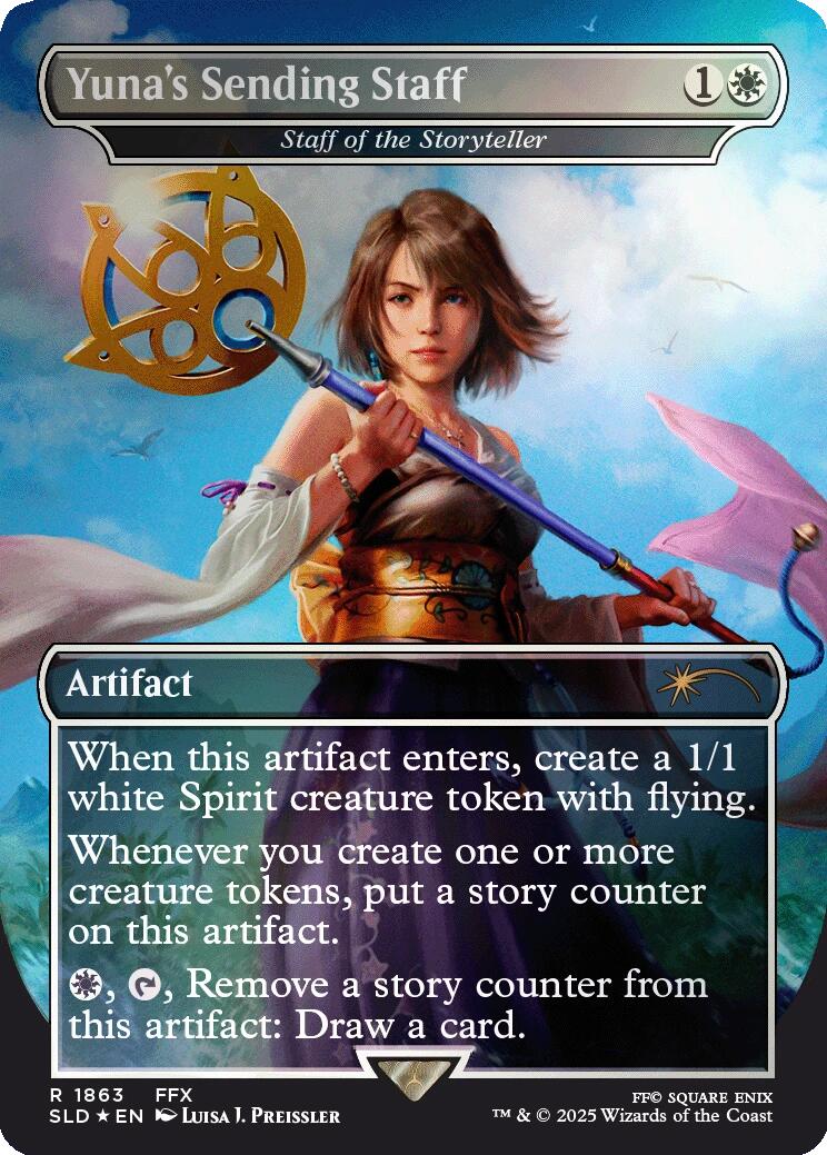 Yuna's Sending Staff - Staff of the Storyteller (Rainbow Foil) (1863) [Secret Lair Drop Series]