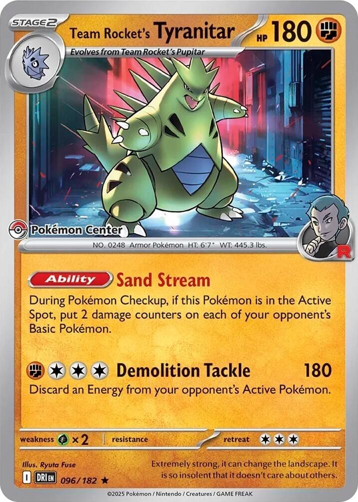 Team Rocket's Tyranitar (Pokemon Center Exclusive) (096/182) [Miscellaneous Cards & Products]
