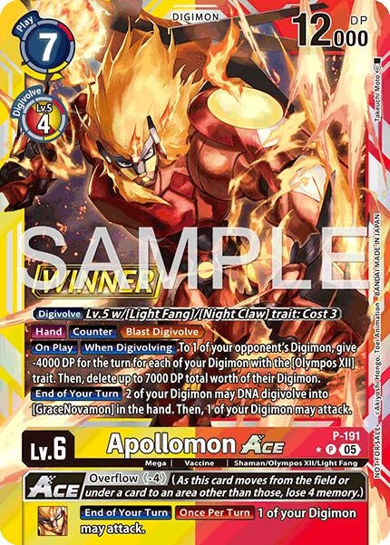 Image for Apollomon ACE (Store Tournament 2025 Vol.3 Winner Pack) (P-191 P) [Digimon Promotion Cards] - Digimon Card Game