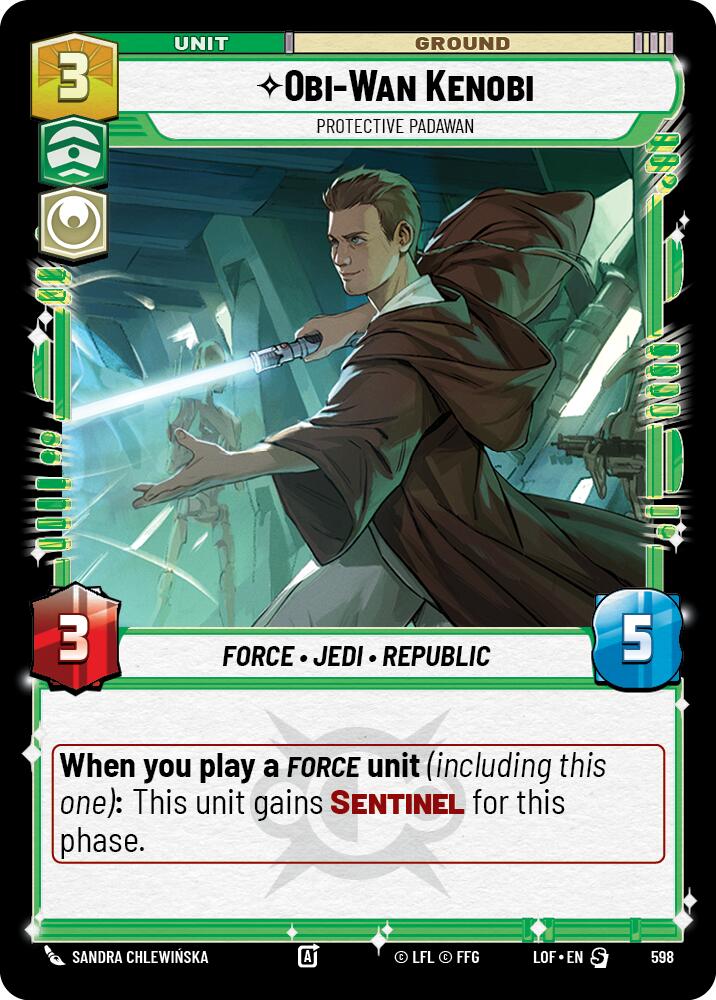 Obi-Wan Kenobi - Protective Padawan (Foil) (598) [Legends of the Force]