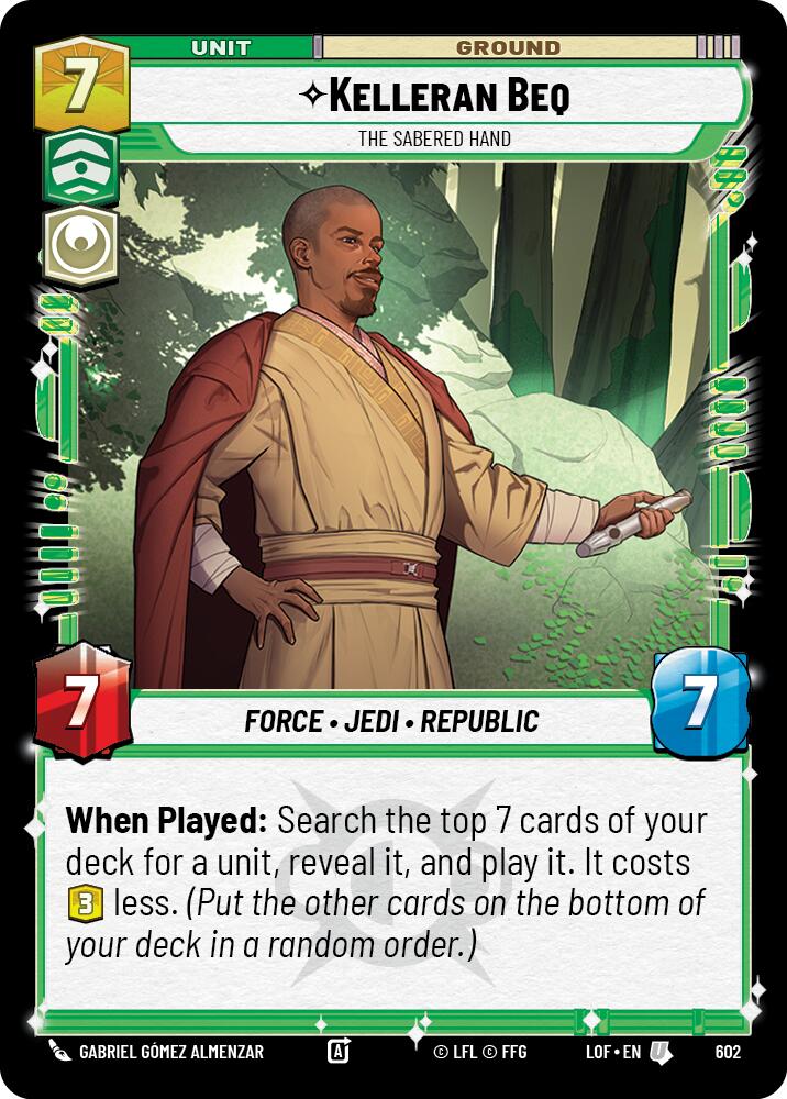 Kelleran Beq - The Sabered Hand (Foil) (602) [Legends of the Force]