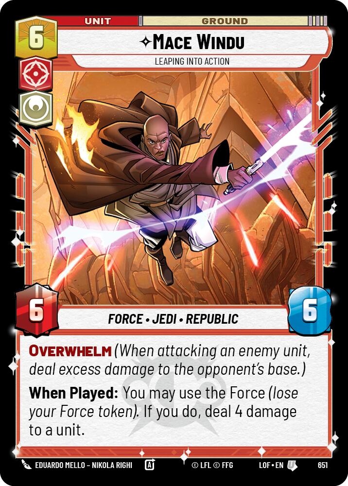 Mace Windu - Leaping into Action (Foil) (651) [Legends of the Force]