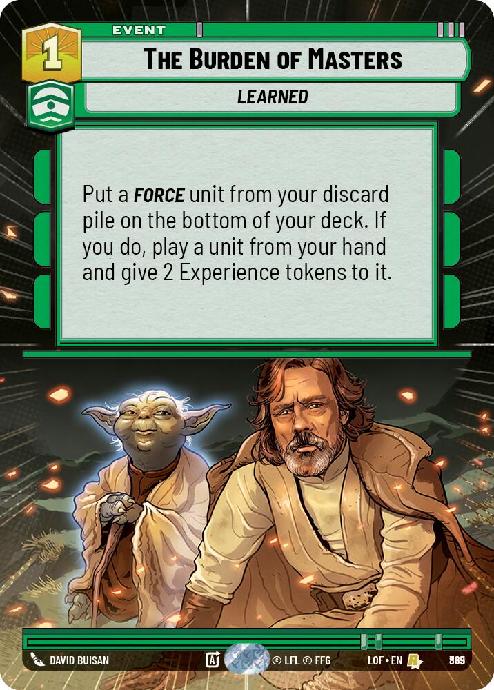The Burden of Masters (Hyperspace Foil) (865) [Legends of the Force]