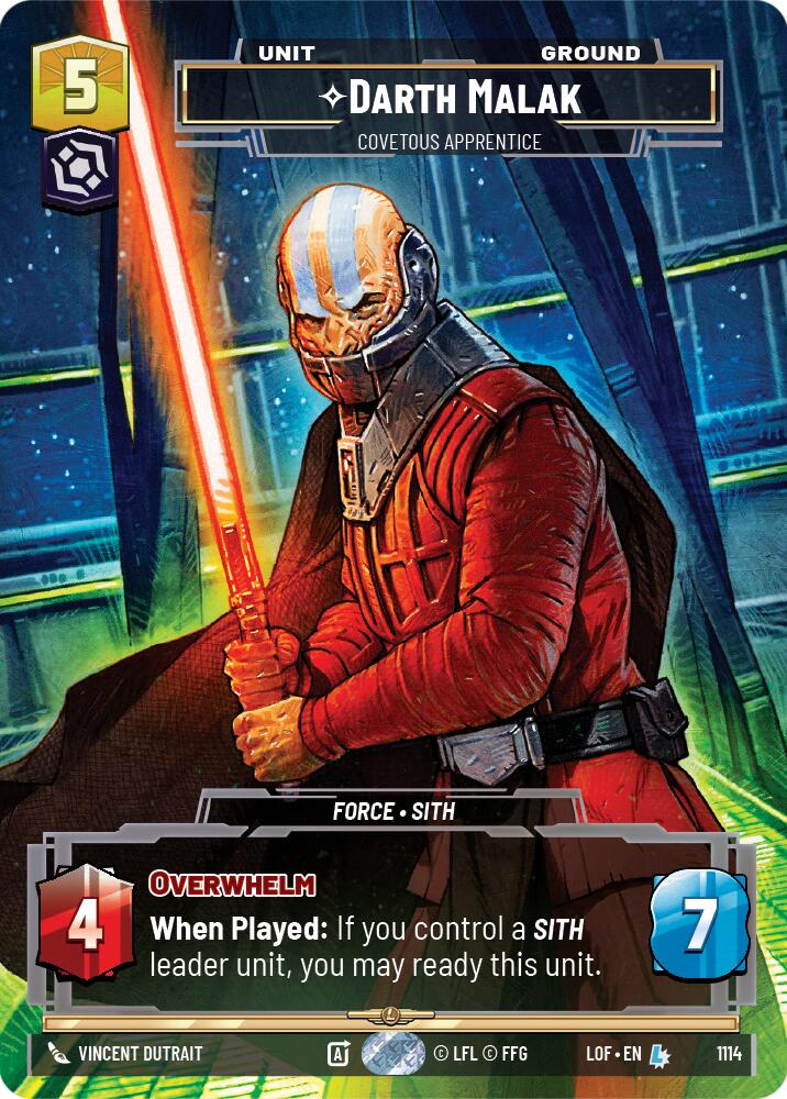 Darth Malak - Covetous Apprentice (Prestige Foil) (1114) [Legends of the Force]