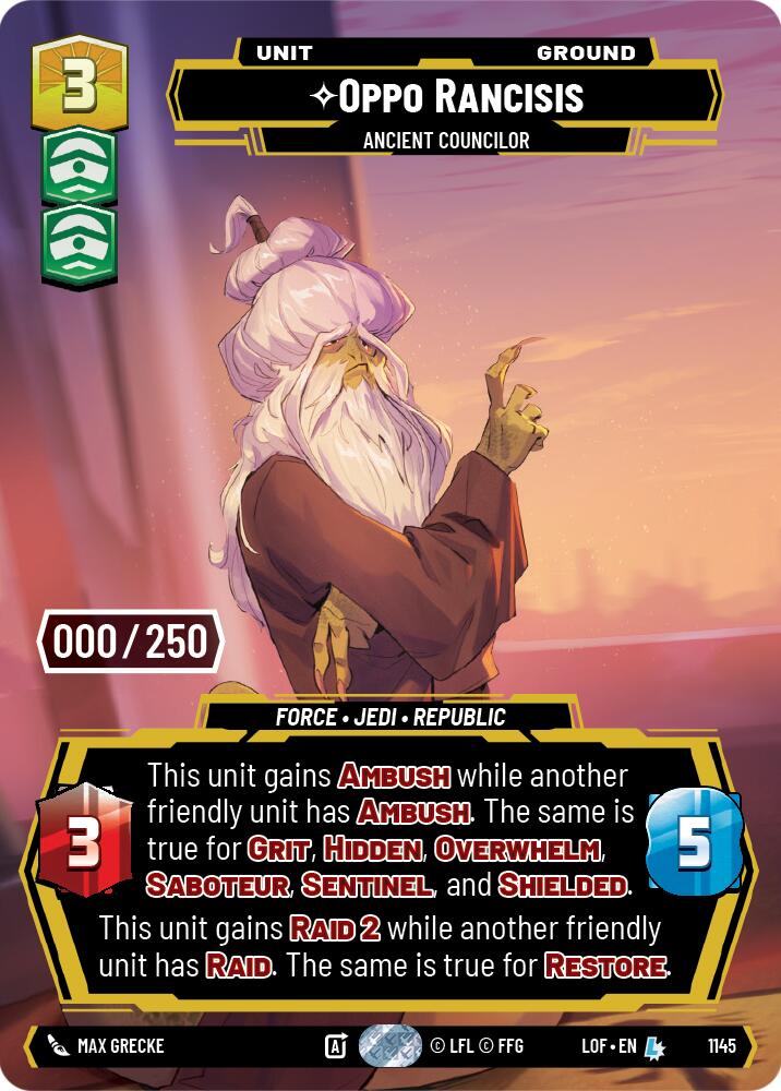 Oppo Rancisis - Ancient Councilor (Serialized) (1145) [Legends of the Force]