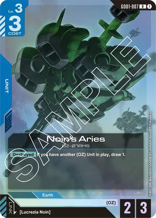 Image for Noin's Aries (GD01-007) (Newtype Rising) - Gundam Card Game