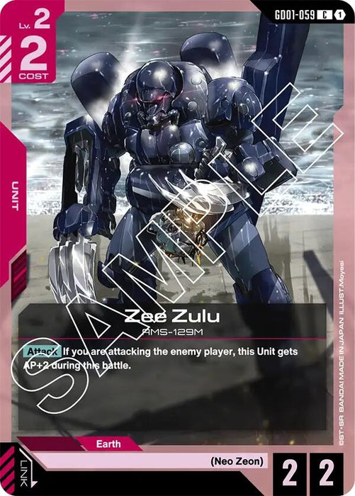 Image for Zee Zulu (GD01-059) (Newtype Rising) - Gundam Card Game