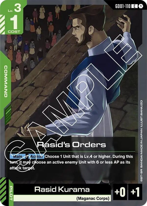 Image for Rasid's Orders (GD01-110) (Newtype Rising) - Gundam Card Game