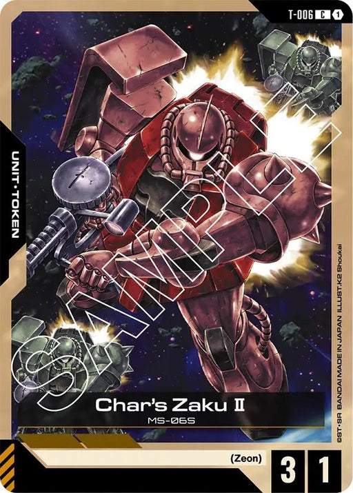Image for Char's Zaku II (T-006) Token (T-006) (Newtype Rising) - Gundam Card Game